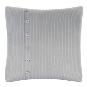 Pair Croscill Euro Pillow Shams Siena Grey Striped Buttons 26” x 26” Square NWT